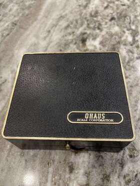 5601 Ohaus Vintage Scale Corp. Brass Weights Balance