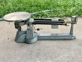 589-9 Ohaus Vintage Triple Beam Balance Scale Denver Fire Clay Co Works 610g