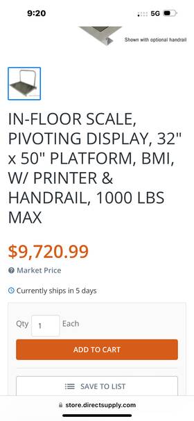 Sr463ir-3ph Sr Instruments 6b463 -3ph 1000lb Scale Commercial Was In A Dialysis Center .