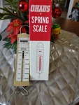 Vintage Ohaus Hanging Spring Scale 2.5 Newtons 250,000 Dynes. Fixed Price $5.00.