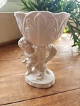 Vintage Napco Cherub White Compote Vase Acanthus Leaf Design C6500 Japan. Fixed Price $20.00.