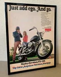 Harley-davidson FX-1200 "just Add Ego. And Go" 1971 Framed. Fixed Price $26.95.