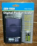 Cen-tech Digital Pocket Scale Item #93543 (weights To 17.64 Ounces). Fixed Price $14.60.