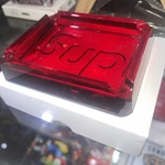 Supreme Debossed Ashtray Red Glass SS20 - Authentic Used For Display. Fixed Price $110.00.