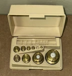 Ohaus Sto-a-weigh Brass 1G-200G Metric Weight Calibration Set Box Missing One. Fixed Price $65.00.