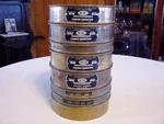 8 Vintage Tyler / Thomas Etc Usa Standard Scientific Brass Testing Sieves Farm. Fixed Price $50.00.