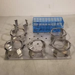Thermo Maxq 5000 Stainless Steel Shaker Flask Clamps W/ Test Tube Rack. Fixed Price $194.71.
