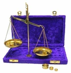 Antique Brass Polished Balance Scale With Velvet Box Weights Jewelry New. Fixed Price $15.99.