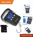 Lightweight Digital Fishing Scale - Backlit Display Up To 110LB For Adventures. Fixed Price $32.99.