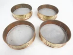 4 Dual Manufacturing Co Astm E-11 Sieve No 80 70 60 20 8" Brass W Stainless Mesh. Fixed Price $134.50.
