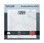 Taylor Digital Glass Bathroom SCALE,400LB Capacity And 11.8"X11.8", White Marble. Fixed Price $19.99.