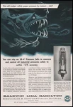 1957 Baldwin Waltham Massachusetts SR-4 Pressure Cells Barracuda Art Print Ad. Fixed Price $21.58.