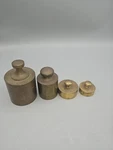 Brass Knobbed Weights 4 Pc Set Kilo - 500 200 100 Gram Marks Balance Scale. Fixed Price $35.00.