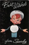 H21/ Advertising Postcard C1940S Alka Seltzer "speedy" Best Wishes Miles Lab. Fixed Price $14.72.