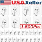 1 500 Pcs Stainless Steel Adhesive Sticky Hooks Heavy Duty Wall Hangers Lot. Fixed Price $35.66.