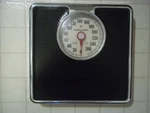 Health Meter Black & Chrome Over Sized Dial Bathroom Scale Model 1757. Fixed Price $19.00.