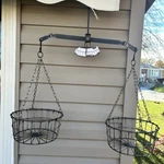 Vintage Hanging Metal Balance Scale With Wire Baskets Farmhouse Rustic Decor. Fixed Price $62.95.
