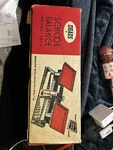Ohaus School Balance Scale SB1200 Red & Yellow Trays, 1970S Vintage. Fixed Price $22.00.