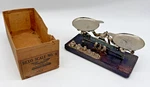 Antique Vintage Rexo No 8 Equal Arm Balance Scale Box Burke & James Photo. Fixed Price $55.00.
