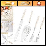 Elegant Wedding Cake Knife & Server Set - Ceramic Pearl Handle For Celebrations. Fixed Price $26.99.