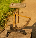 Vintage Postal Scale Balance 500 Gram Capacity Swing Arm Antique Brass Cast Iron. Fixed Price $42.49.