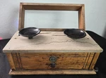 Antique Henry Troemner Apothecary Balance Scale Oak Case Glass Top Philadelphia. Fixed Price $99.99.