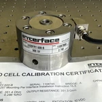 Interface 2420FRY-500-B Load Cell 500LBF W/calibration Cert New. Fixed Price $800.00.