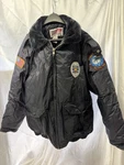 National Patrol Men's Security Jacket Black Quilted Water-resistant Fur A13. Fixed Price $35.00.