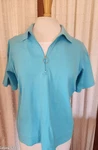 T51 Brunswick Square Turquoise Half Zip Short Sleeve T-shirt Sz 1X. Fixed Price $12.00.