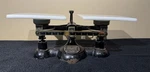 Antique Ohaus Two Beam Balance Scale W/ Milk Glass Platforms Capacity 2 Kilo. Fixed Price $35.00.