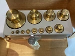 Ohaus Vintage Brass Calibration Weight Set - 12 Pc Plus Bonus 500G. Fixed Price $64.47.