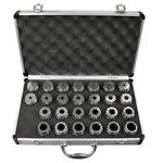 26PC. Precision Metric ER-40 Collet Set W/case, 1MM To 26MM Free Shipping. Fixed Price $199.99.