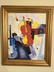 Striking T. Denver Signed Mexican Folk Art Musical Instruments Original Painting. Fixed Price $299.99.