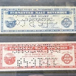 United States Fermented Malt Beverage Case Stamps Blue Red Alcohol. Fixed Price $20.00.