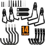 14 Pack Heavy Duty Garage Hooks Wall Mount Steel Storage For Tools Ladders Bikes. Fixed Price $22.90.