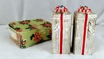 Vintage Napco 5" Christmas Present / Gift Salt & Pepper Shakers - 1962. Fixed Price $25.00.