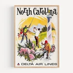 North Carolina - Delta Air Lines 1974 Retro Travel Poster. Fixed Price $20.97.