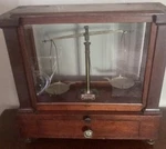 Antique Wood Glass Display Case Apothecary Cabinet Seederer Kohlbusch Vintage. Fixed Price $295.00.