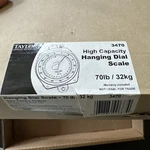 Taylor Hanging SCALE,DIAL,32KG/70 Lb. Capacity New. Fixed Price $14.00.