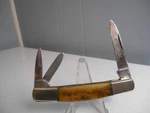 Vintage American Blade Chatt. Tn. AB-20 Japan Bone 3 Pocket Knife. Fixed Price $21.00.