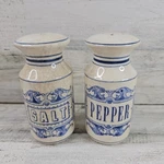 Vintage Holt Howard 1965 Salt & Pepper Shakers Milk Jug White Blue Ceramic 4.5". Fixed Price $21.88.