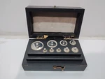Christian Becker Apothecary Analytical Balance Weight Set In Black Wooden Case. Fixed Price $50.00.
