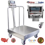 OP-915SSBW Ntep Stainless Steel Washdown Bench Scale With Wheels And Backrail. Fixed Price $2095.00.