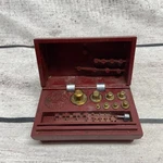 Vintage Ohaus Sto-a-weight Bakelite Case With 8 Calibration Weights Box. Fixed Price $14.99.