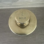 Vintage Brass Balance Scale Paperweight Calibration Kg 1,000 Grams. Fixed Price $16.00.