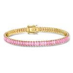 7.75 Ct. T.w. Lab-grown Pink Sapphire Tennis Bracelet 18KT Gold Over Sterling. Fixed Price $279.00.