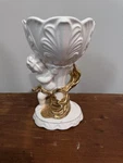 Vintage Napco Cherub White Compote Vase Acanthus Leaf Design C6500 Japan 1969. Fixed Price $22.40.